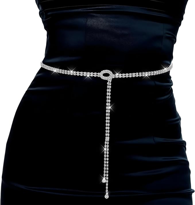 Greta - Eleganter Strass-Kettengürtel für Abendkleider